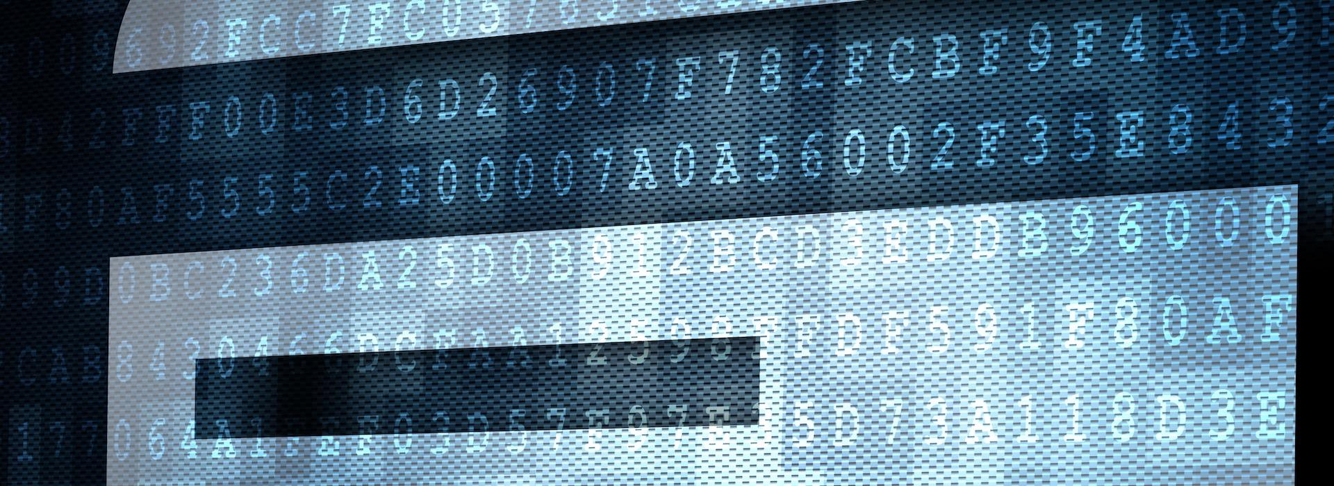 Digital board with numbers and letters