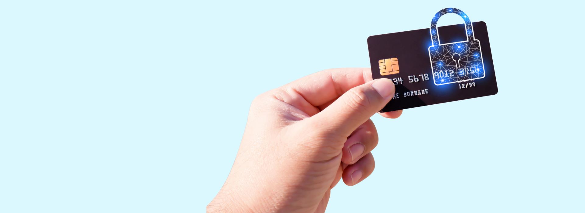 A credit card and virtual lock