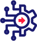 red arrow in center of half cogwheel